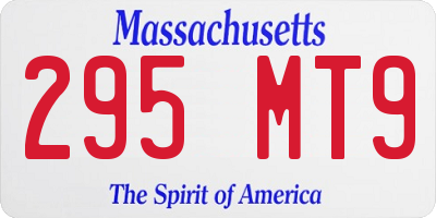 MA license plate 295MT9