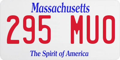 MA license plate 295MU0