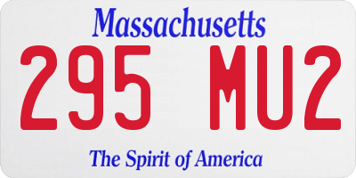 MA license plate 295MU2