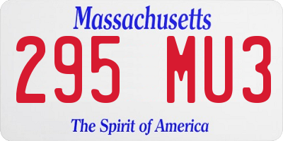 MA license plate 295MU3