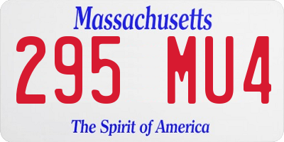 MA license plate 295MU4