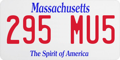 MA license plate 295MU5