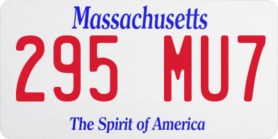 MA license plate 295MU7