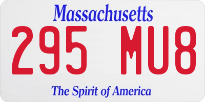 MA license plate 295MU8