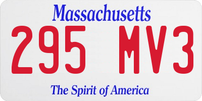 MA license plate 295MV3