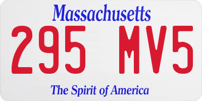 MA license plate 295MV5