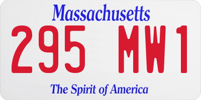 MA license plate 295MW1