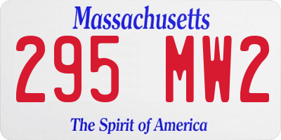 MA license plate 295MW2
