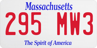 MA license plate 295MW3