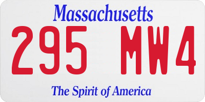 MA license plate 295MW4