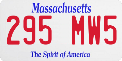 MA license plate 295MW5