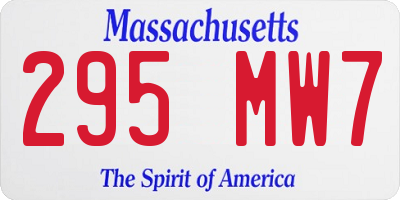 MA license plate 295MW7