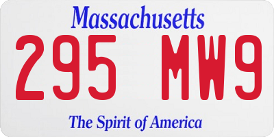 MA license plate 295MW9