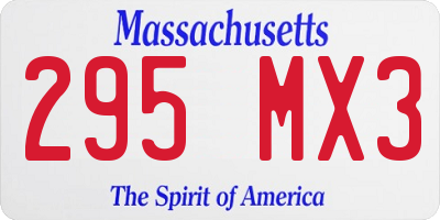 MA license plate 295MX3