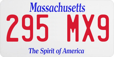 MA license plate 295MX9