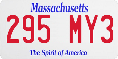 MA license plate 295MY3