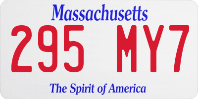 MA license plate 295MY7