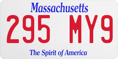 MA license plate 295MY9