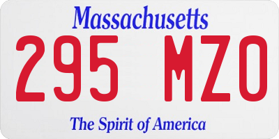 MA license plate 295MZ0