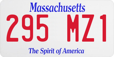 MA license plate 295MZ1
