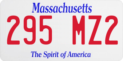 MA license plate 295MZ2