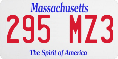 MA license plate 295MZ3