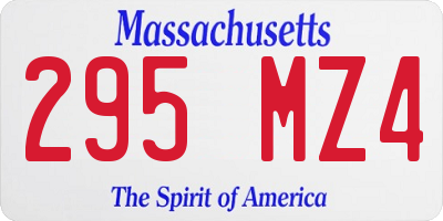 MA license plate 295MZ4