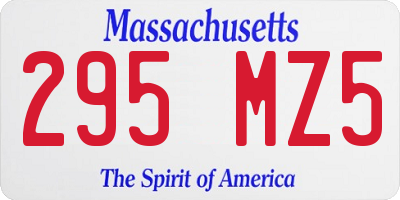 MA license plate 295MZ5