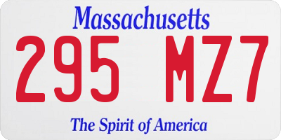 MA license plate 295MZ7