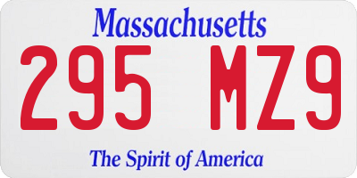 MA license plate 295MZ9