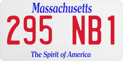 MA license plate 295NB1