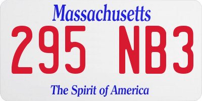 MA license plate 295NB3