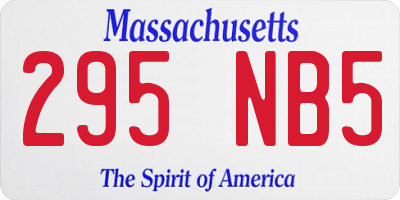 MA license plate 295NB5
