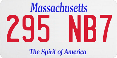 MA license plate 295NB7