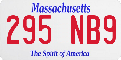 MA license plate 295NB9