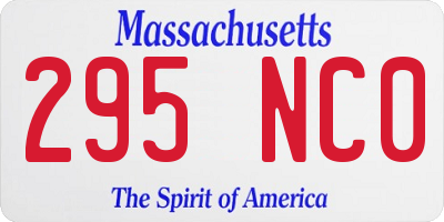 MA license plate 295NC0