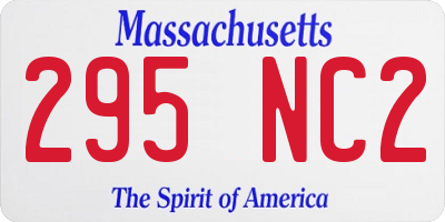 MA license plate 295NC2