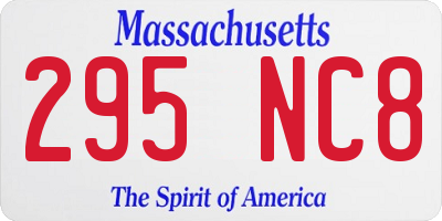 MA license plate 295NC8