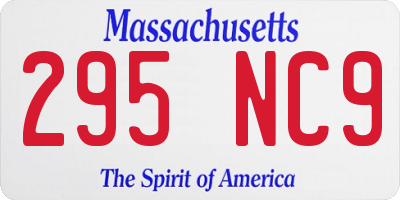 MA license plate 295NC9