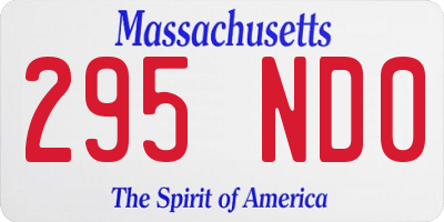 MA license plate 295ND0