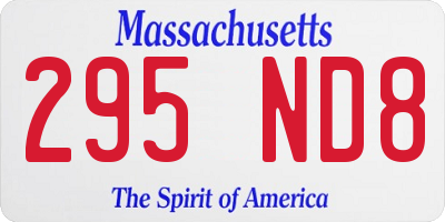 MA license plate 295ND8