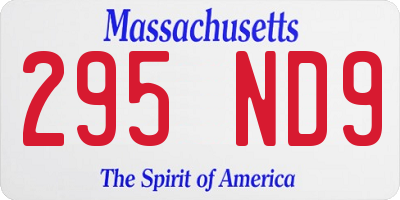 MA license plate 295ND9