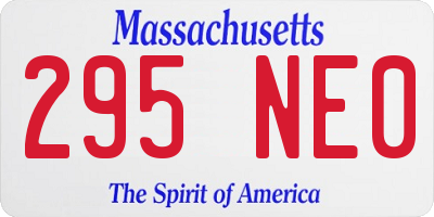MA license plate 295NE0