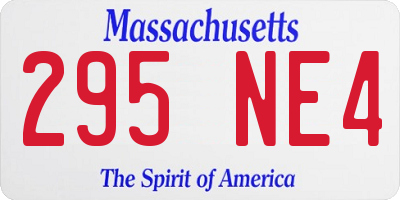 MA license plate 295NE4