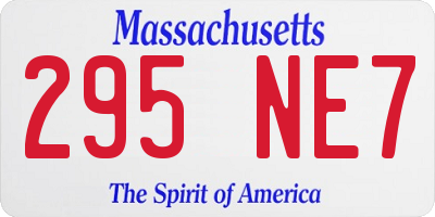 MA license plate 295NE7