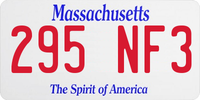 MA license plate 295NF3