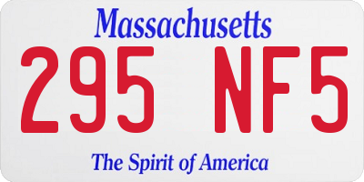 MA license plate 295NF5