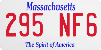 MA license plate 295NF6