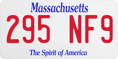 MA license plate 295NF9