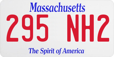MA license plate 295NH2